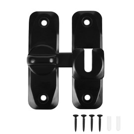 90/180 Degree Door Lock, 1PCS Barn Door Lock Safety Sliding Barn Door Lock Security Door Latch Small Gate Latches Hardware for Barn, Garden, Bathroom, Cabinet, Window, Sliding Door-Black