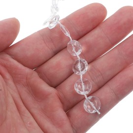WINOMO 10M Crystals Glass Beads Iridescent Crystal Garland Diamond Acrylic Beads for DIY Wedding Party Decoration(Transparent)