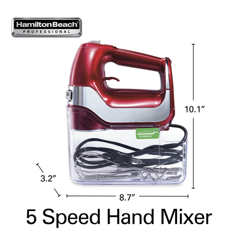 Hamilton Beach Professional 5-Speed Electric Hand Mixer with Snap-On Storage