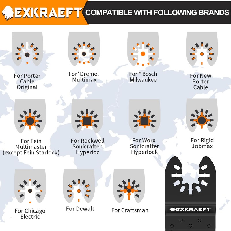 110 PCS Multitool Blades Oscillating Tool Blade, Universal Titanium Oscillating