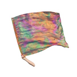 Winged Sirenny 40" Prophetic Worship Sheer Silk Flex Flag, Church Liturgical Praise Adoration Dance Banner (Serenity)