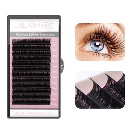 Qeelasee Faux Mink Silk Eyelash Extensions 0.03mm DD Curl 8-15mm Mixed Length Semi-Permanent Individual Lashes Extension Professional Salon Use