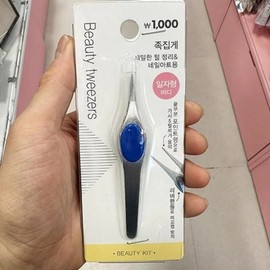 Point rubber handle tweezers 48377 / 포인트 러버 핸들 족집게 48377