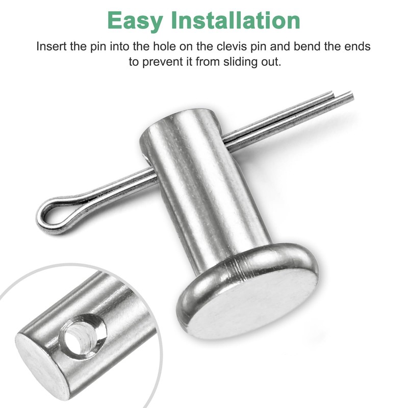 M METERXITY 10-Pack Single Hole Clevis Pins, M6 x 30mm