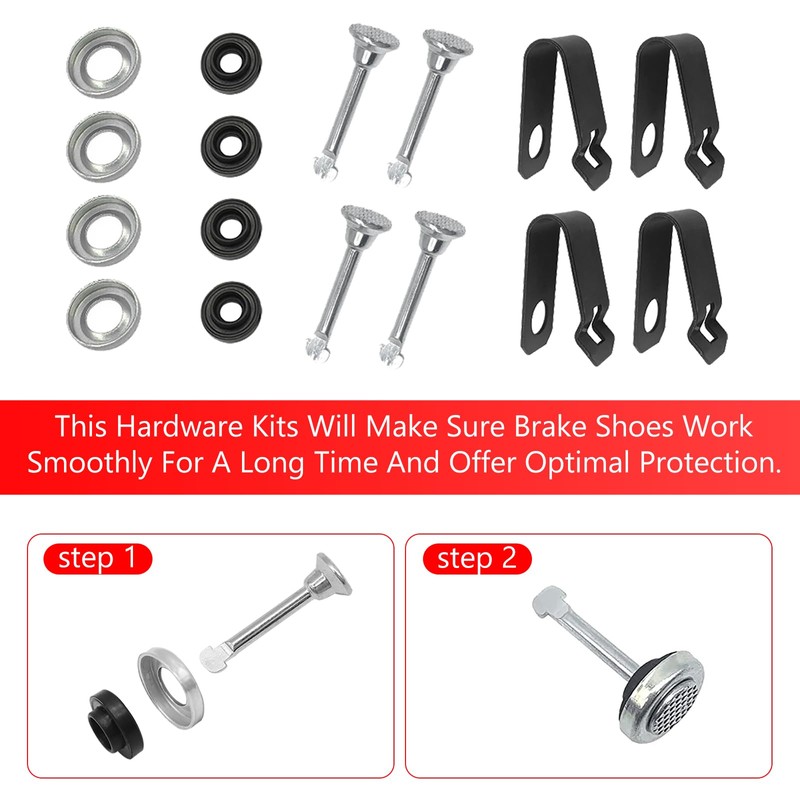 Front Brake Shoes Springs Pins Left&Right for Kawasaki Mule 3000