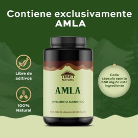 TIBET NATURA – Amla 500 mg Suplemento Alimenticio Natural | 60 Cápsulas | Vitamina C Natural + Adaptógenos | Sin Azúcar