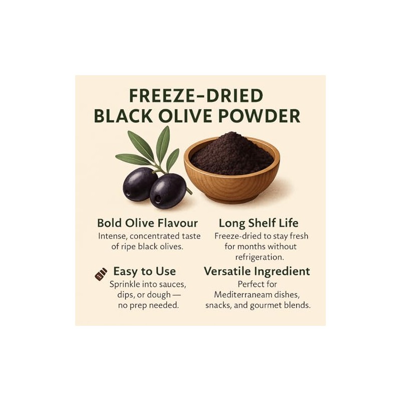 Sussex Wholefoods Freeze-Dried Black Olive Powder 100g