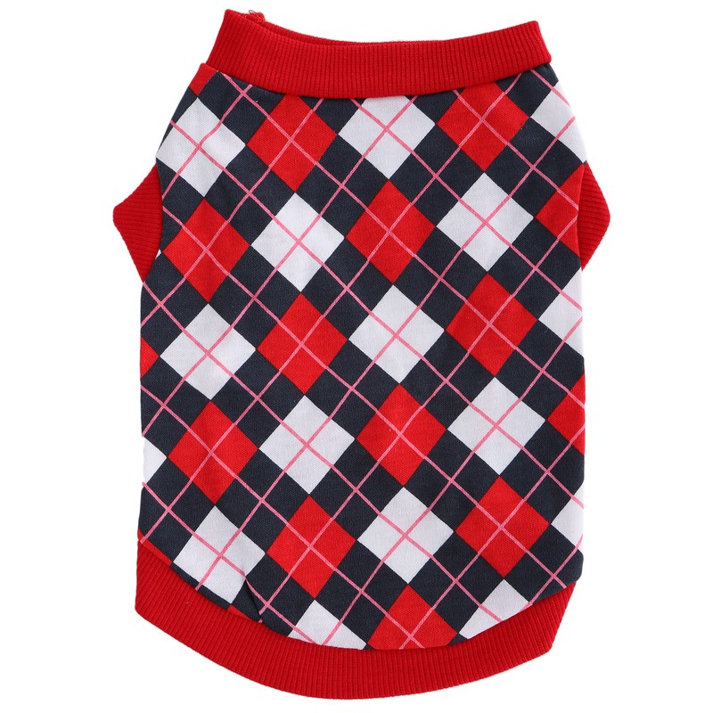 Pet Pig Spring Summer Sleeveless TShirt Pet Vest Sweatshirt Rhombus