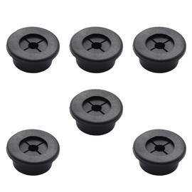 Adyoney 6 Pcs 22mm / 7/8 Inch Black Cable Cord Grommets, Rubber Desk Grommets for Table Computer Desk Wire Organizer TV Console and Other Furnitures Cover