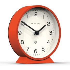 NEWGATE® M Mantel Silent Sweep Mantel Clock - 'No Tick' - A Mantelpiece Clock - Small Clock - Clocks For Living Room - Office Clock - Desk Clock - Mantel Clocks - Minimalist Dial - (Pumpkin Orange)
