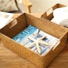 Handmade Seaweed Storage Basket Woven Storage Box with Handle for
