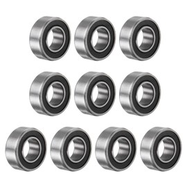 sourcing map R188-2RS Deep Groove Ball Bearings, Pack of 10 1/4" x 1/2" x 3/16" Chrome Steel Z2 Double Rubberized Sealed Bearings