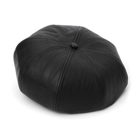 UNDERCONTROL Black Faux Leather Classic Adjustable Baseball Cap Made in Korea, black