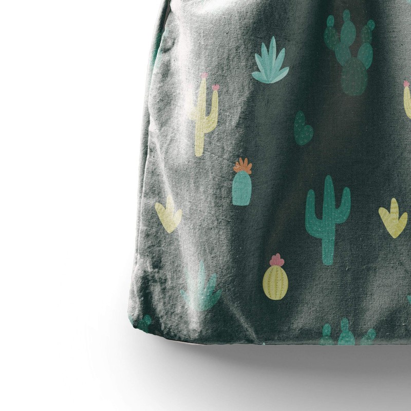 Bonamaison Printed Cotton Bags with Drawstring, Shopping Bag, Bag, Fabric