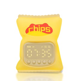 WATSAVPUP Kids Crisps Boys & Girls Alarm Clock Bedroom LED Cute Bedside Alarm Clock with Digital Display Children's Sleep Trainer Can Wake Up Light and Night Light