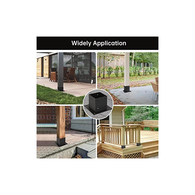 4×4 Post Base 4 Pcs,Deck Post Brackets,Inner Size 3.5"x3.5" Thick