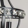 KSRYSZCQ Black Crystal Chandelier 4 Light Farmhouse Dining Room Chandelier