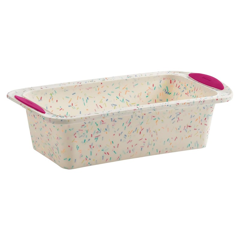 Trudeau 05118555 Structure Loaf Pan Silicone Bakeware, Medium, Confetti White