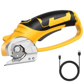 Cordless Electric Scissors, Rechargeable Power Cardboard Cutter, 1500 Mah Heavy Duty Rotary Blade Automatic Box Cutter for Cutting Fabric, Cardboard, Leather, Carpet, PVC Boxes and DIY