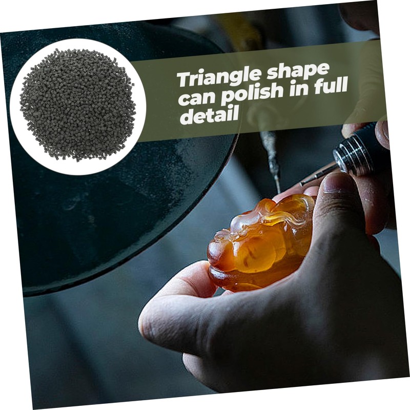 Zerodeko 500g Triangular Abrasive Jewelry Polishing Machine Kit Tumbling Media