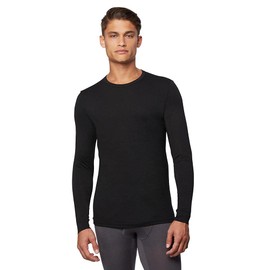 32 DEGREES Heat Mens Performance Thermal Baselayer Crewneck Long Sleeve Top, Black, Medium