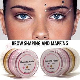 TgoBeauty Eyebrow Mapping Brow Paste 30g Metallic Colors White Pink Golden Brow Contour Paste Eyebrow Tinting Tool for Micropigmentation (White+Pink+Golden)