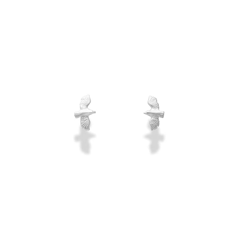 DUR O5300 Seagull Stud Earrings 925 Sterling Silver 11 x