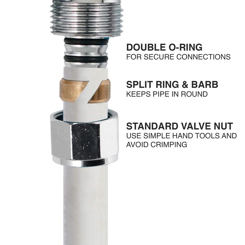 Plumb Pak PP2887EZ 1/2" Comp x 3/8" O.D. Quarter Turn