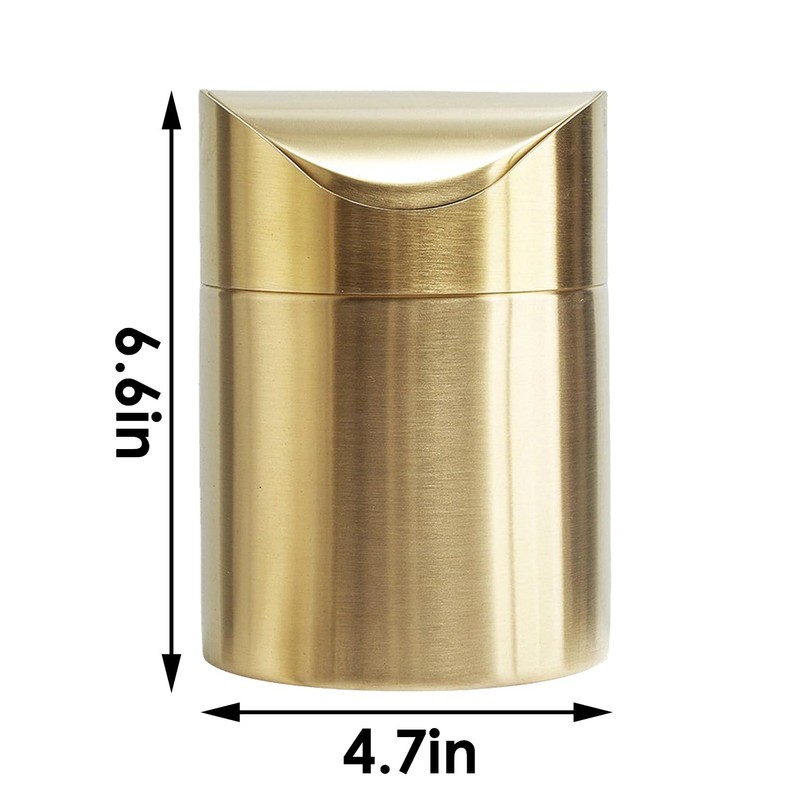 Stainless Steel Trash Can with Swing Lid, Mini Countertop Trash