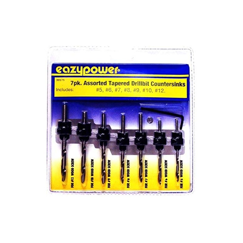 Eazypower 30175 Tapered Drill with Countersinks, 7-Piece