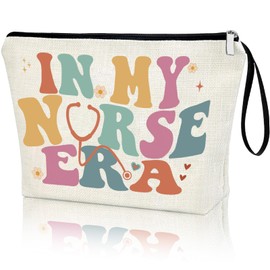 Creakraft Nurse Gifts Nurse Appreciation Gifts Makeup Bag IN MY NURSE ERA Singer Fans Inspiration Merchandise Travel Cosmetic Zipper Bag Christmas Birthday gifts Thanksgiving Gifts, Newly Nurse Gift,