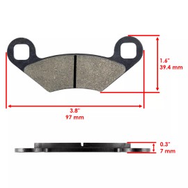 Caltric Brake Pads for Polaris Big Boss 250 4X6 1989 1990 1991 1992 Front Brakes Atv