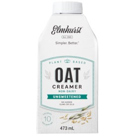 Elmhurst Oat Creamer, Unsweetened, Plant Based, Non GMO, Gluten Free, Dairy Free, 16 Fluid Ounces (Pack of 6)