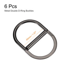 uxcell Doble D-Anillo Hebillas, 6uds 30mm(1,18") Metal Ajustable Multiuso D Anillos para Ropa Cinturilla Vestido Correas Bolsos Bufanda, Oscuro Gris
