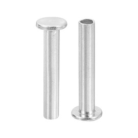 QUARKZMAN Pack of 100 Half Hollow Rivets, 5 mm x 30 mm, Aluminium Round Head, Half Hollow Rivets, Metal Rivets for Industry, Household Repair, Fixing, Silver