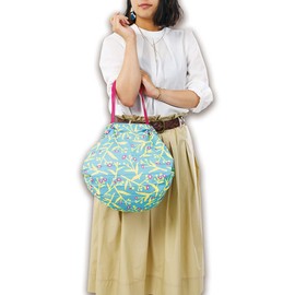 MARNA Reusable Shopping Grocery Compact Foldable Tote Bag M (flower leaf)