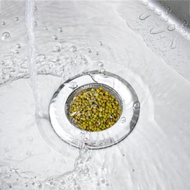 Minicoco Sink Plug Strainer 3Pcs Stainless Steel Drain Catcher Bathroom Sink Strainer, Prevent Clogging for Bathroom, Kitchen, Shower Plug Hole Hair Food Catcher (9cm)