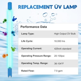 AQ-ÜV-L330C Üv Replacement Lamp Compatible with Aquasana Üν Whole House Water Filter, Üν Bulb for AQ-Üv-10C Systems Made July 2019 Or Later (1 Pack)