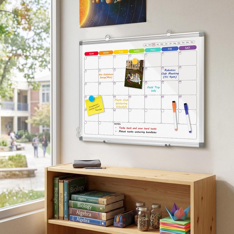 DOLLAR BOSS 24'' x 18'' Magnetic Whiteboard Calendar for wall,