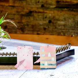 Aswalling Pack of 2 Nail Foil Small Guzheng Zither Picks and Accessories Guzheng Nail Organiser Guzheng Nail Holder Pipa Pink