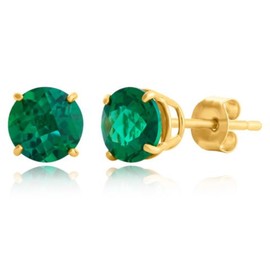 MAX + STONE 10k White Gold 5mm Princess Cut February Birthstone Amethyst Square Stud Earrings for Women