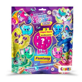CRAZE Stretchy Superstars Minis Multipack Fantasy - Pack of 5 Elastic Action Figures for Children, Sticky & Stretchy Superhero Figures to Collect