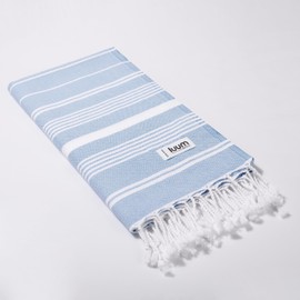 Luum® Travel Towel, Outdoor Hamam Towel, Beach Towel, Beach Towel, Bath Towel, Sports Sauna Kilt, Thin, Lightweight, Quick-Drying, Light Blue (Better Than a Microfibre Towel)