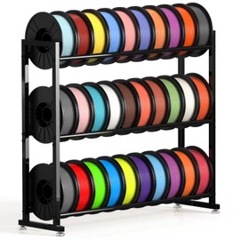 3-Tier 3D Filament Storage Rack - Heavy Duty 3d Printer Filament Rack for 30 Rolls, Metal Spool Shelf for PLA, ABS, TPU Filament Storage, Filament Holder for 3D Printing Workstation, Office,Workshop