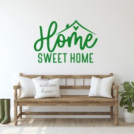 GRAZDesign Wall Tattoo Home Sweet Home Sayings Decoration Living Room Hallway Wall Sticker for Wall Cupboard Door 59 x 40 cm / Red