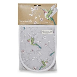 Cooksmart Double Oven Gloves Heat Resistant | British Designed Heat Resistant Oven Gloves | Modern Oven Mitt & Potholder for Home Cooking | Maximum Heat Protection Kitchen Oven Gloves - Hummingbirds