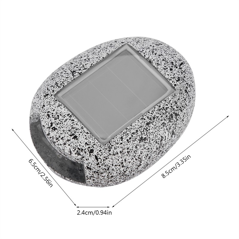 6Pcs Solar Powered LED Spot Lamp Resin Stone Lamp Warm