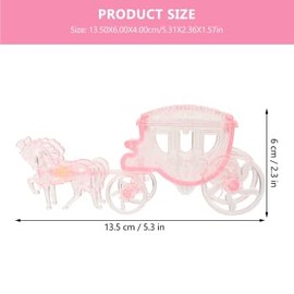 Cabilock Decorative Candy Box: Carriage Shaped Wedding Candy Storage Case - Plastic Treat Boxes for Party Supply (Pink)