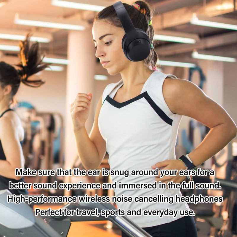 Wireless Over-Ear Headphones with Deep Bass Stereo Sound, Foldable Design,