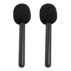 2 Pieces Interview Microphone Handheld Adapter Handheld Microphone Mount for MIC 1/2 for Rode Wireless GO II, for Hollyland Lark 150, for Synco G1, for Movo etc Windshield Foam